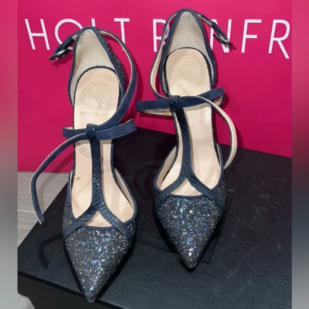 Kurt Geiger glitter heels in royal blue – size US 8 - Picture 4 of 7